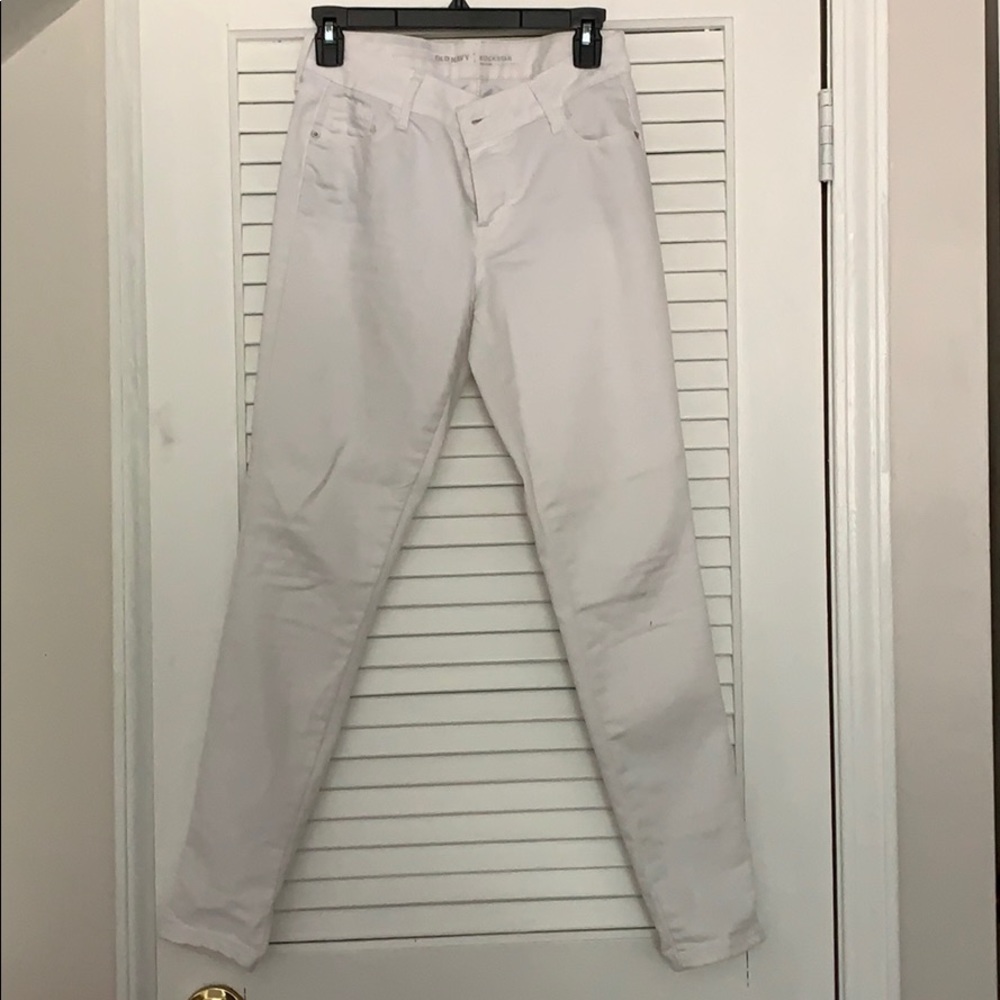 Mid-Rise White Jeans